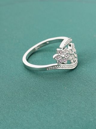 Anillo Plata 925 Flores, nuevo. Talla española 14.