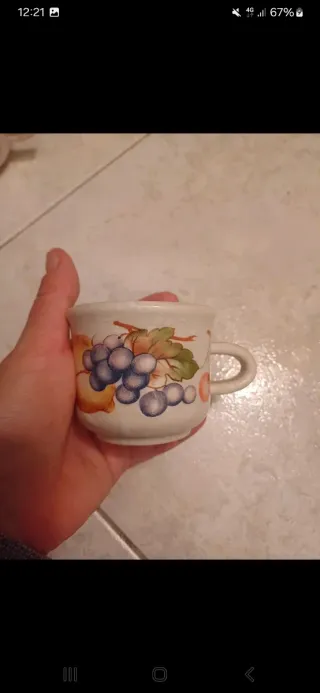 Set 2 tazzine con zuccheriera vintage