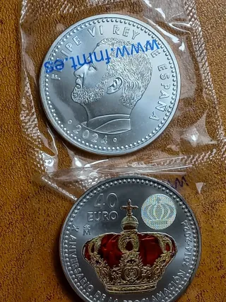 Moneda Conmemorativa Plata Felipe VI Rey España