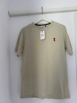 Camiseta Ami Paris Beige Hombre