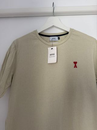 Camiseta Ami Paris Beige Hombre