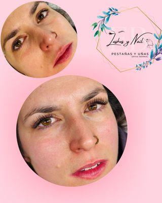 acrílico y pestañas