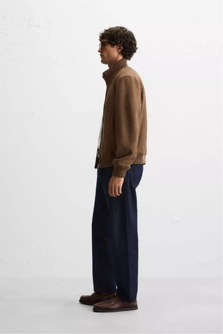 ZARA - Cazadora efecto ante regular fit