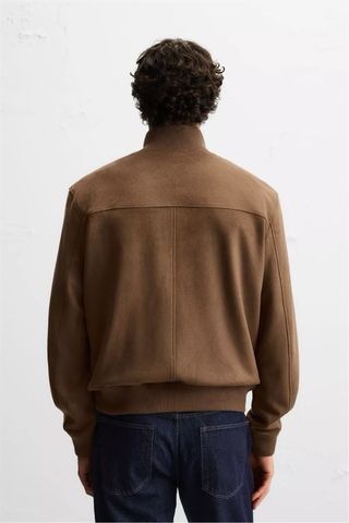 ZARA - Cazadora efecto ante regular fit