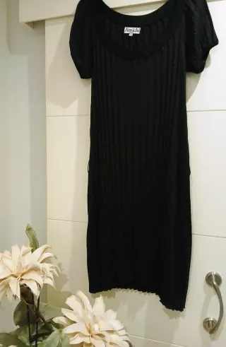 Vestido fiesta Amichi negro plateado T. L - XL