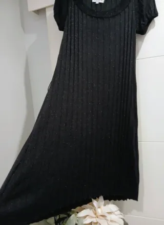 Vestido fiesta Amichi negro plateado T. L - XL