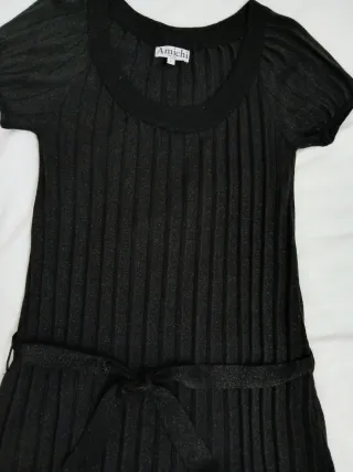 Vestido fiesta Amichi negro plateado T. L - XL