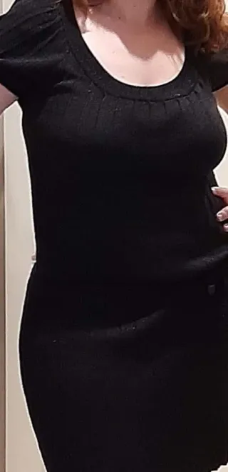 Vestido fiesta Amichi negro plateado T. L - XL