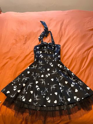 Vestido Pin Up Negro con Estampado