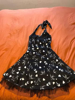 Vestido Pin Up Negro con Estampado