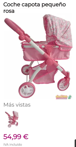 Carrito de muñecas rosa