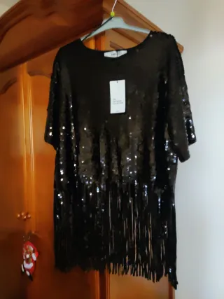 Blusa Zara lentejuelas nueva