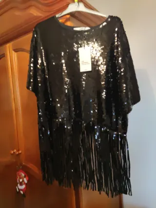 Blusa Zara lentejuelas nueva