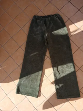 Coordinato velluto coste verde salvia