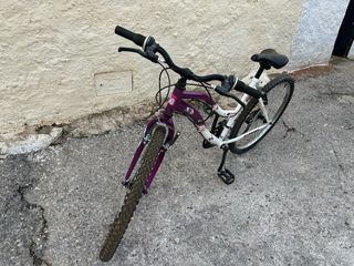 Bicicleta Morada y Blanca