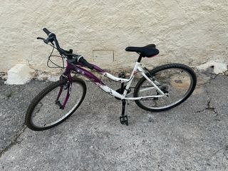 Bicicleta Morada y Blanca