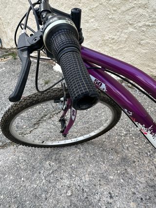 Bicicleta Morada y Blanca