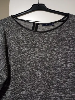 Vestido gris y negro