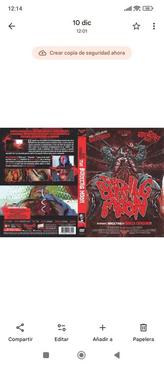 THE BURNING MOON DVD NUEVO