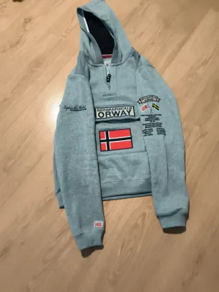 Sudadera Geographical Norway Gris