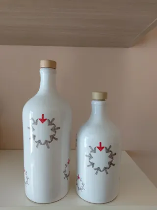 Set 2 bottiglie porcellana aceto olio