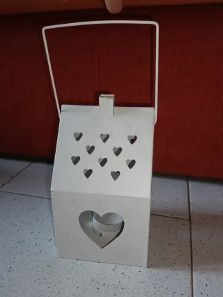 Lanterna Natale Casa Bianca Metallo