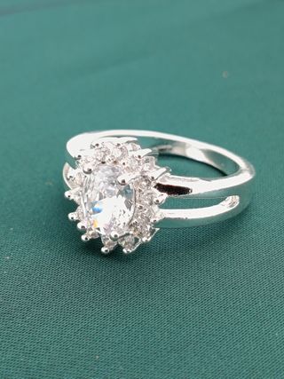 Anillo Plata Ley 925 Circonitas Talla 14