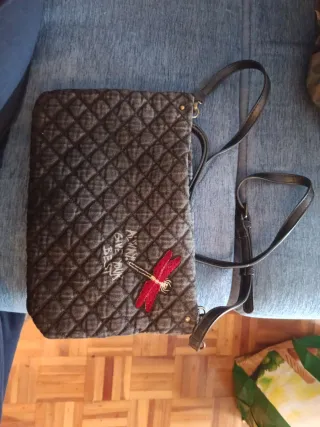 Bolso Desigual Gris con Parches