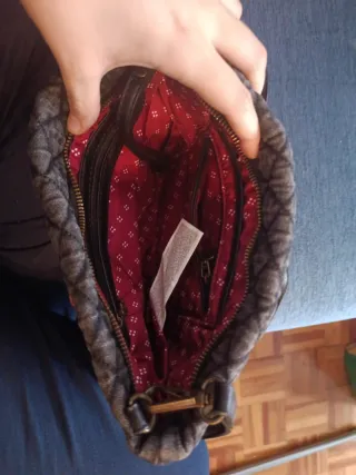 Bolso Desigual Gris con Parches