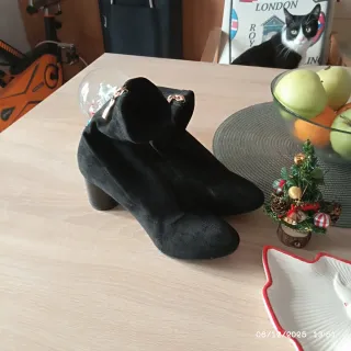 Botines de tacón negros mujer
