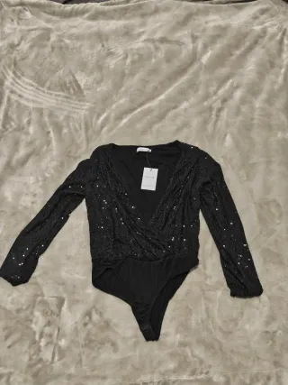 Body escote cruzado manga larga