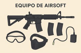 Pack Airsoft: Réplica, Gafas, Máscara y Cargador