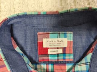 Camisa Zara cuadros hombre manga larga