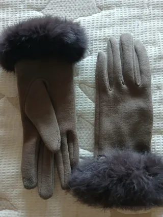 Guantes de mujer con pelo