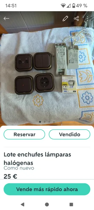 Ocasión Lote mecanismos variados y halógena