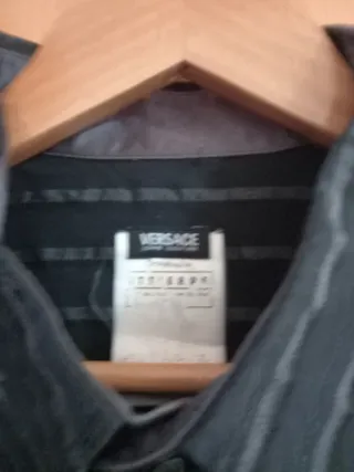 Camisa Versace Rayas Hombre Negra Gris