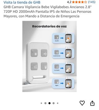 Cámara Vigilancia Bebé GHB 720P