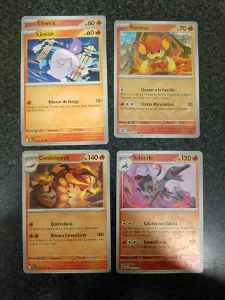 Lote cartas pokémon tipo Fuego