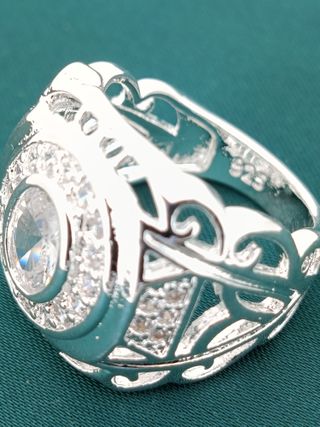 Anillo Plata Ley 925 Nuevo. Talla española 14.