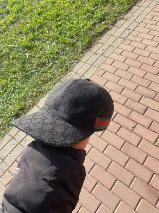 Berretto Gucci Nero con banda verde e rossa