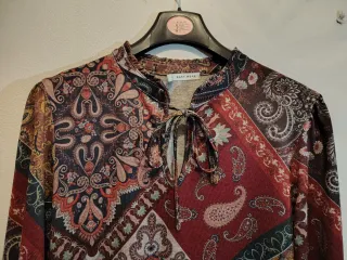 Vestido hippie manga larga estampado