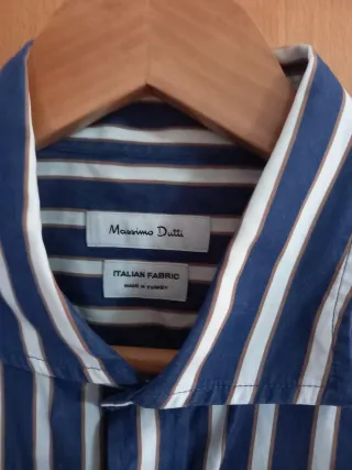Camisa Massimo Dutti Rayas Azul Blanco Hombre