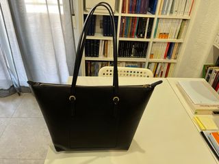 Bolso Tote Ralph Lauren Keaton Piel Negro