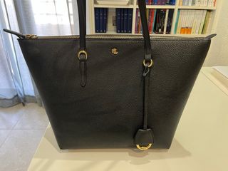 Bolso Tote Ralph Lauren Keaton Piel Negro