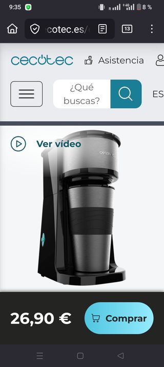 Cafetera Cecotec goteo con vaso