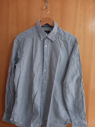 Camisa Massimo Dutti Rayas Azul Hombre