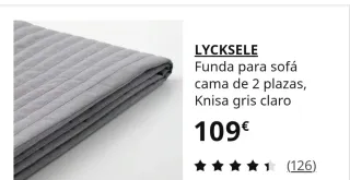 FUNDA GRIS SOFA CAMA IKEA