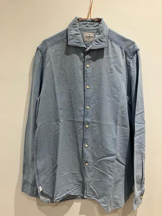 Camisa Scalpers Azul Rayas Finas Talla 41