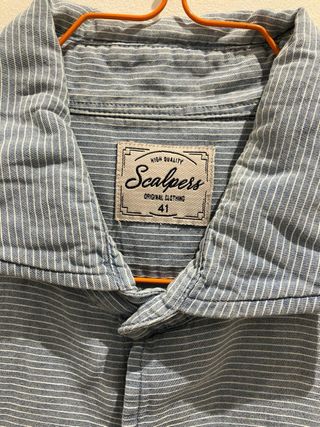 Camisa Scalpers Azul Rayas Finas Talla 41