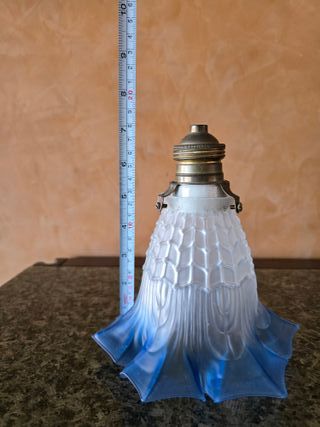 Antico paralume floreale in vetro